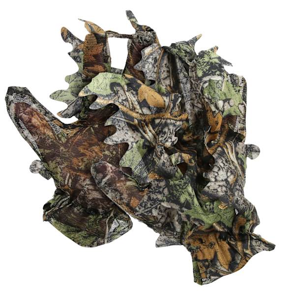 Pongee 3D Bekväm Leaf Camo Full Finger NonSlip Handskar Utomhus Jakt Tillbehör