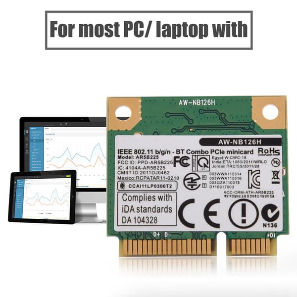 2,4G Bluetooth WIFI Combo-kort til Mini PCI-E-kortplads (DELL/Asus/Toshiba/BenQ)
