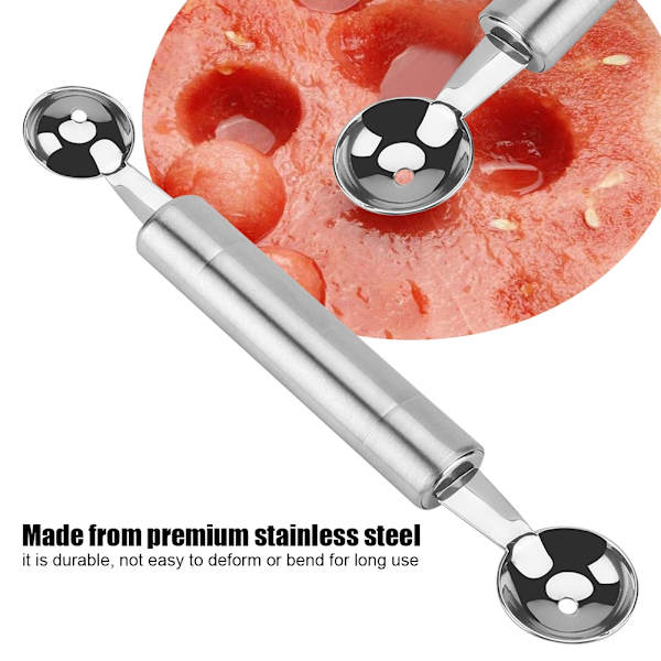 Rustfrit stål Vandmelon Melon Baller Frugtkniv Køkkenredskab Værktøj (kugleender)