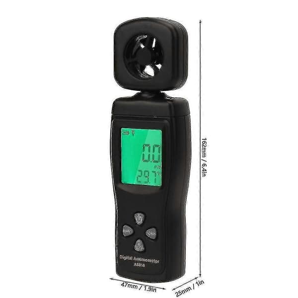 Vindhastighets-luftflödesmätare, AS816 0,3-30 m/s Mini digital anemometer