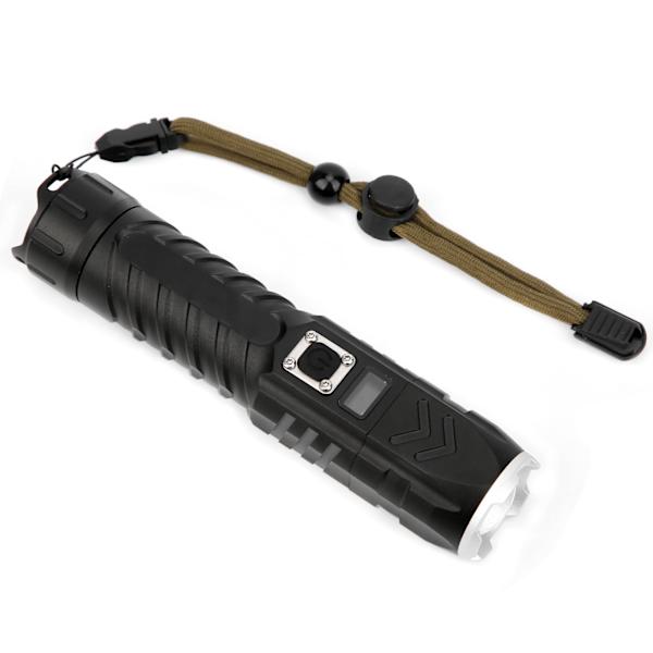 Ultraljusbar utomhusficklampa Zoombar Fokuserande USB Uppladdningsbar Smart Power Display