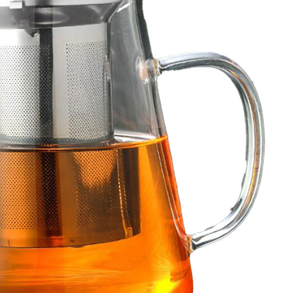 1300 ml glaskande tykbundet varmebestandigt gennemsigtigt ergonomisk håndtag til løsblade te