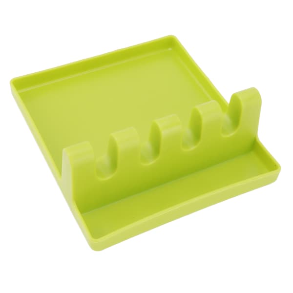 Utensil Spoon Rest Multifunctional Plastic Multiple Spoon Holder for Countertop Kitchen Green