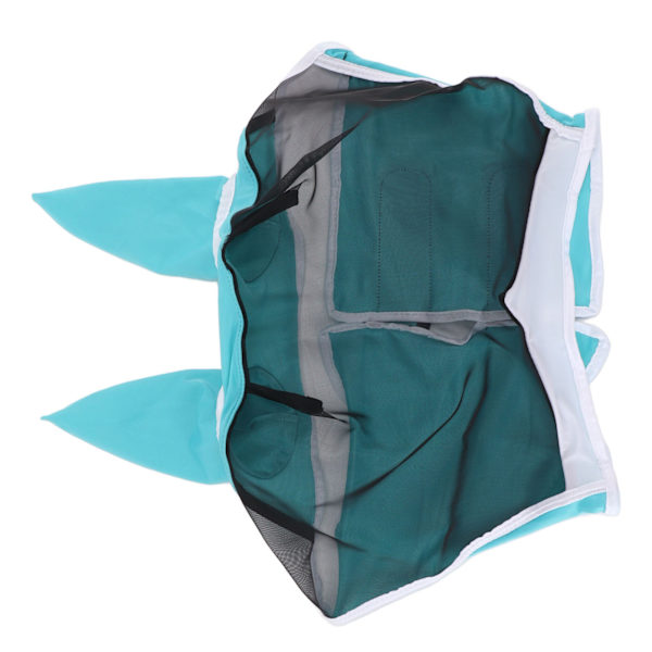 Horse Flugmask All Round Mesh Andas Flugmask Elastisk UV-skydd Häst Ansiktsmask med öron Blå L 45x54cm / 17,7x21,3in