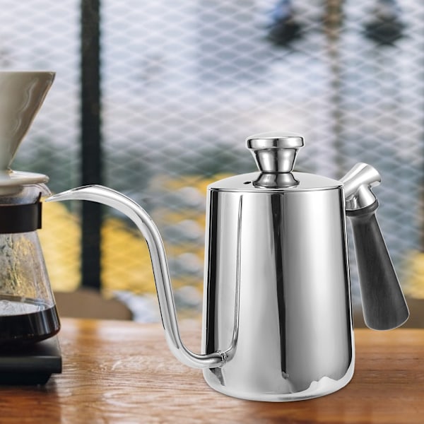 600 ml kaffepip i rostfritt stål häll vattenkokare tekanna gåshals handdroppar