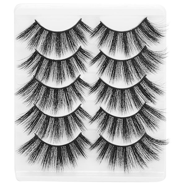 5 par tredimensionella lösögonfransar daglig makeup tjocka lockiga lösögonfransar (001 )