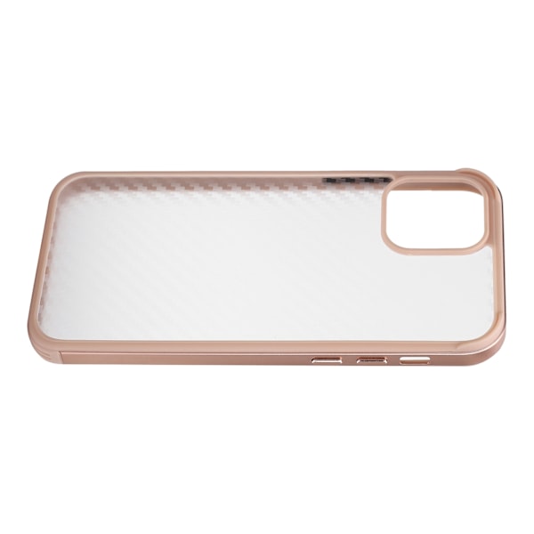 SULADA Mobiltelefonskal Fibertextur Metallram Mobiltelefonfodral för iPhone 12/12Pro Rosa