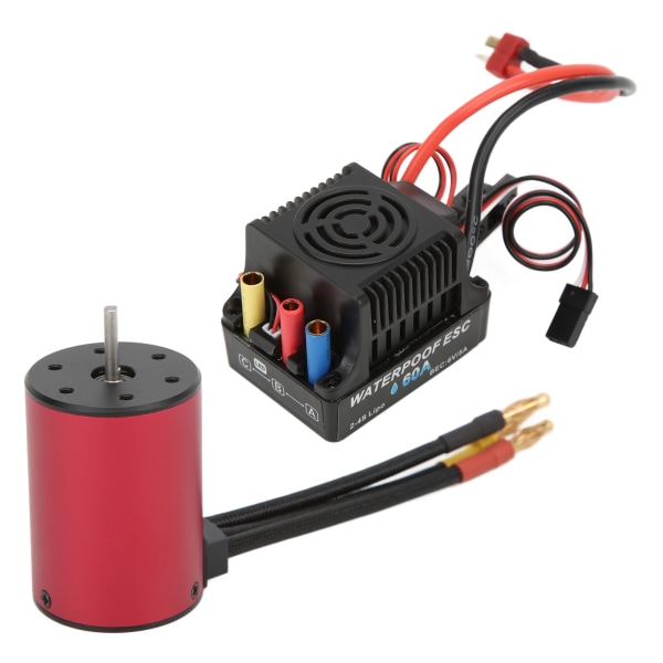 S3650 4300KV Børsteløs Motor 60A Børsteløs ESC Combosett for 1/10 RC Bil Oppgraderingsdeler