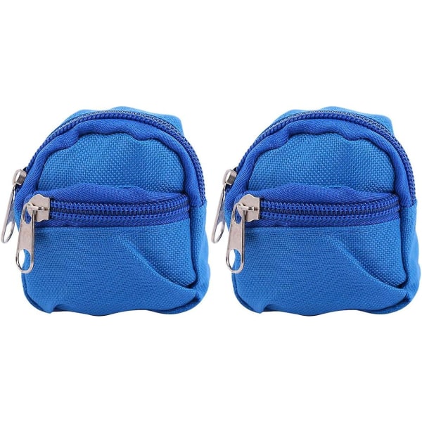 4 st Mini Ryggsäck Style Nyckelring Myntväska Små plånböcker Väska Hängande hänge, blå, 7,5x3 cm