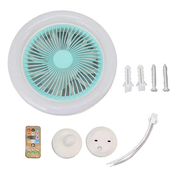 9,8 tuuman kattotuuletin Valo Pieni E27 36W Hiljainen Säädettävä LED-kattotuuletin Lastenhuoneeseen Makuuhuoneeseen 86‑265V Sininen