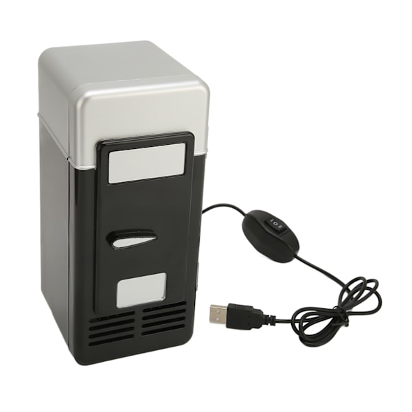 USB Kylskåp Isolerad Kylning Liten Bärbar Låg Decibel Energisparande Halvledare Kylskyl Kylskylare för bil Svart
