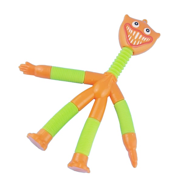 Lang hals poppende rør Fidget Legetøj Interessant udvidende stræk rør Sensorisk Legetøj Soveværelse Orange