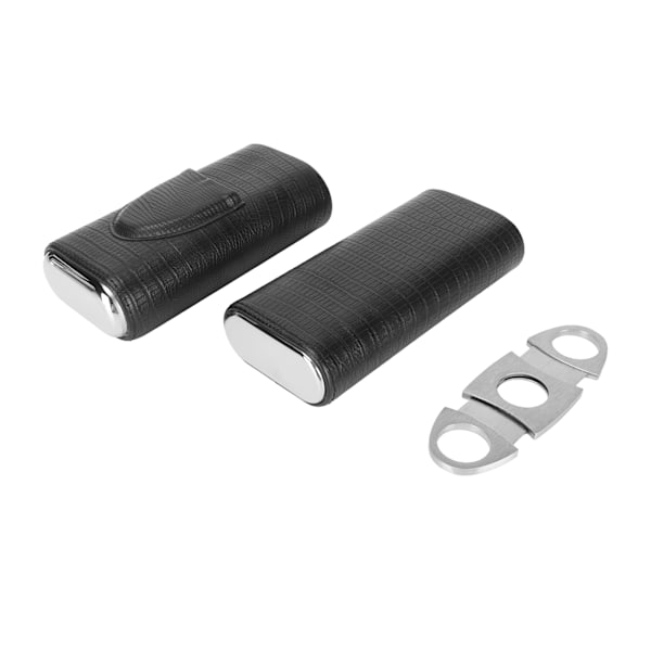 3PCS Cigarrfodral Mjukt Läder Cederträ Foder Elegant Utseende Portabel Cigarrlåda för Resor Affärsresor