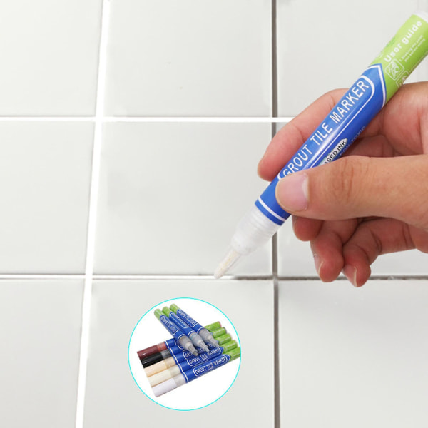 Grout Pen For Revives Restores Fliser I Køkken Bruser Badeværelse Vandtæt Hurtig White