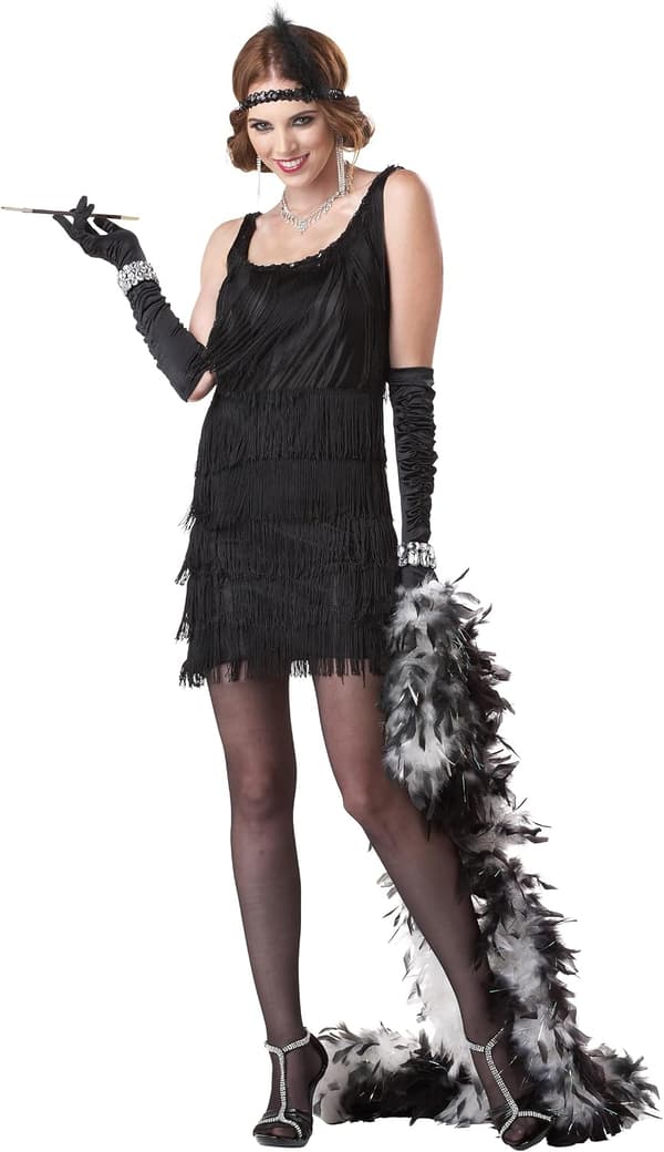 California Kostumer Dame Tøj Mode Flapper Kostume Sort STIL: Udklædningstøj