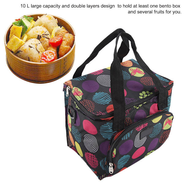 10L bærbar isoleret termisk Bento Taske Lunchbox Organizer til skolekontorpicnic (Plads)