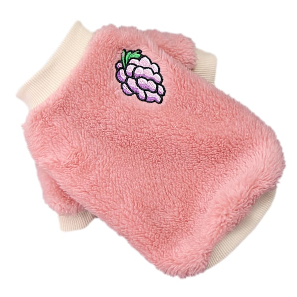 Plysch för valp Kläder Varma Bekväm Hudvänlig Elastisk Rund Hals 2 Ben Hund Plysch Kläder för Husdjursmaterial Rosa Grape M