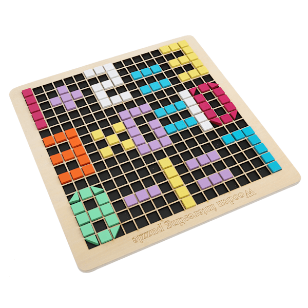 Barn trä mönster block som styrelse geometriska matchande spel Blocks set pussel leksak