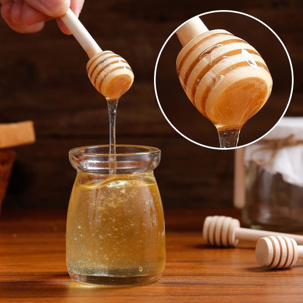 10 st Honey Dipper Sticks, 3 Inch / 8 Cm Mini Wooden Honeycomb Stick, liten honungsskedar Omrörarsticka för honungsburk