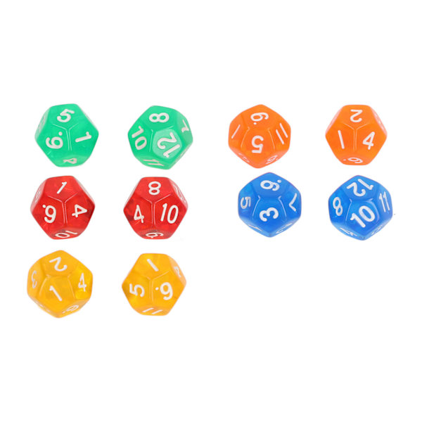 40 kpl 12-sivuista läpinäkyvää noppaa Vedenkestäviä 5 väriä läpinäkyviä noppaa lautapeleihin ja matematiikan opetukseen