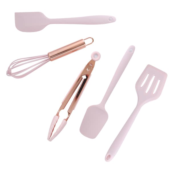 5 Pcs Silicone Kitchen Utensil Set Silicone Spatula Scraper Egg Beater Cooking Tools Kitchen Equipment