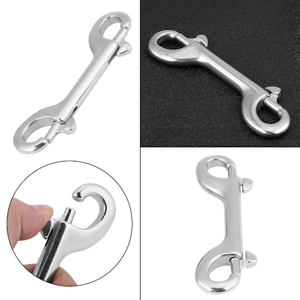 Slidstærkt rustfrit stål med dobbelt ender Clip Krog Bolt Snap Scuba Diving Spænde (115 mm)