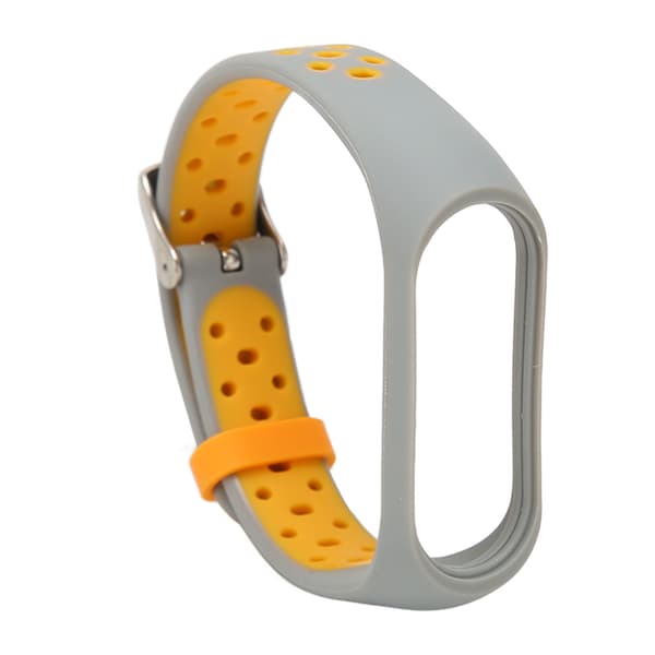 Replacement Strap Full Protection Adjust Size Soft Silicone Smart Wristband for Mi Band 7 Grey Orange