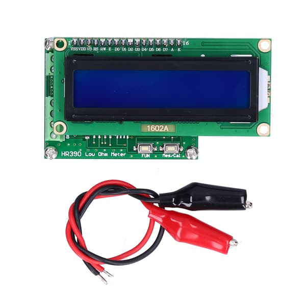 Low Resistance Ohmmeter Milliohm Meter Accurate Capacitance Tester HR390 with Alligator Clip