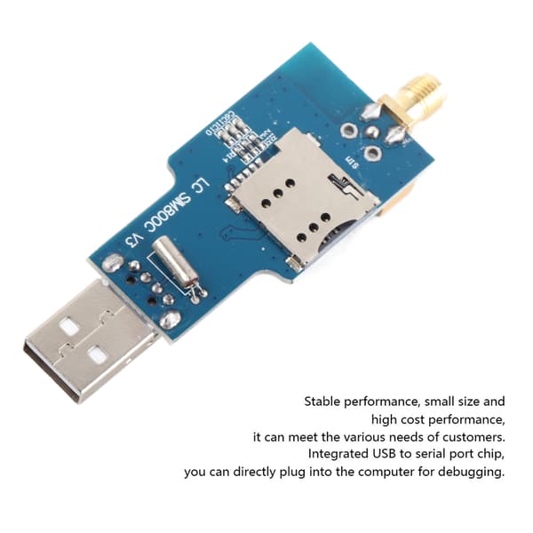 Firefrekvens GSM/GPRS SIM800C USB til GSM Seriell Modul med Bluetooth-funksjon
