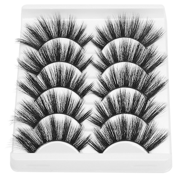 5 par tredimensionella lösögonfransar daglig makeup tjocka lockiga lösögonfransar (001 )