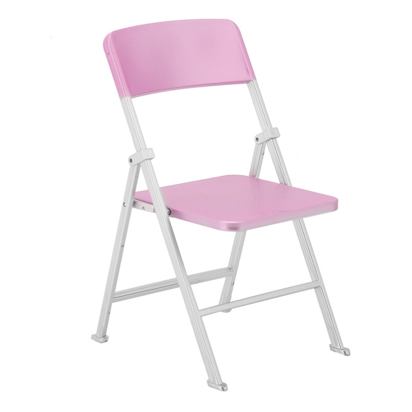 1/6 Skala Dollhouse Miniatyr Möbel Fällstol för dockor Action Figur Rosa