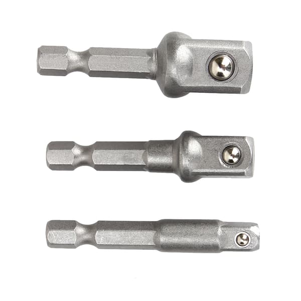 3 stk. Borsokkeladapter Hex-drev til 1/4\" 3/8\" 1/2\" Drev Impact Driver