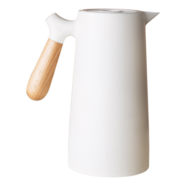 Isolert vakuumkanne for tevann og kaffeglassforing Flere lag for hjemmecamping Hvit 1L