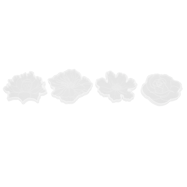4 stk. Brikkeform 4 Forskjellige Stiler Blomsterdesign Silikonstøping for Å Lage Dekorasjoner