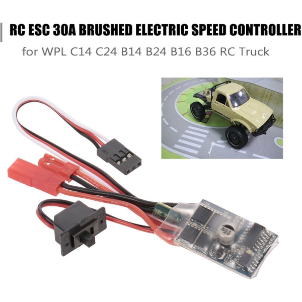RC Brush Elektrisk hastighetskontroller ESC 30A for WPL C14 C24 B14 B24 B16 B36 RC Truck RC Crawler Offroad semi-lastebil, modell: flerfarget