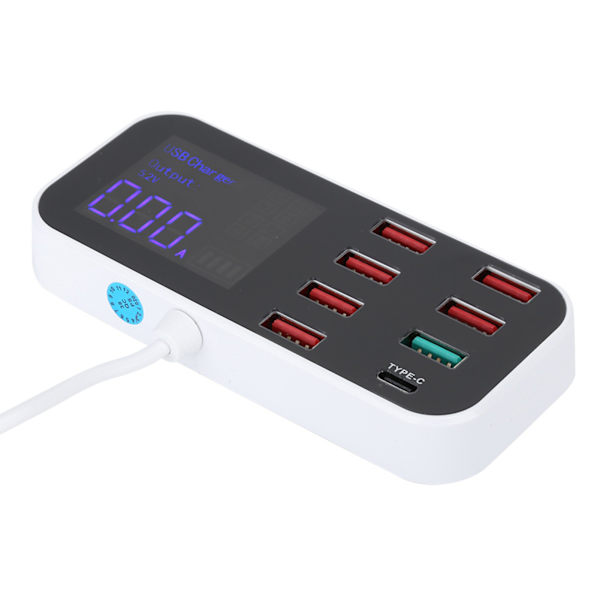 Digitalt display 8-ports USB-lader for iOS/Android-enheter