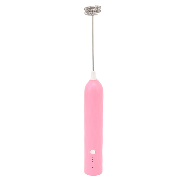 Liten hushållsäggvisp Mini multifunktionell mixer Handhållen elektrisk omrörare Skummaskin Visp Sladdlös Mjölk Kaffeskummare Rosa