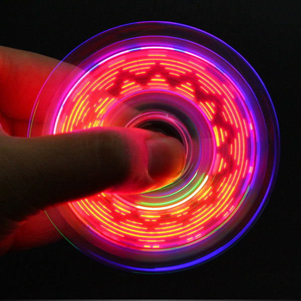 LED Fidget Spinner Legetøj Klar LED Lys Op Fidget Finger Terning Anti Stress Release Legetøj til Børn Voksne