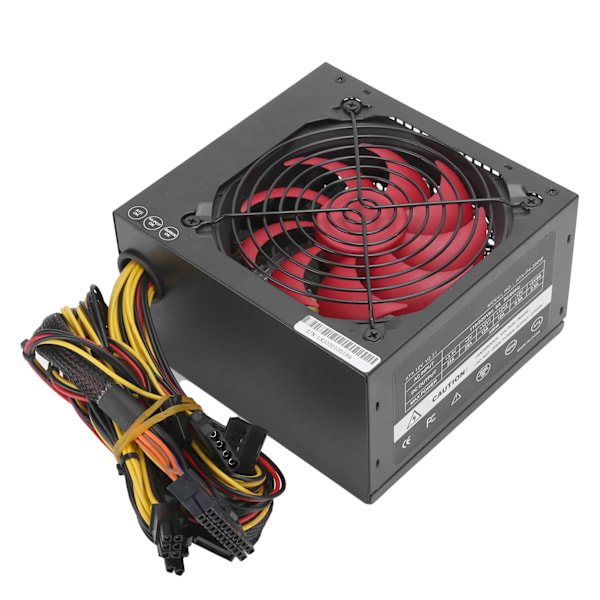 PC Strømforsyning 350W Stationær Computer Dele Tilbehør Rød Blæser Justerbar 115/230V US Stik