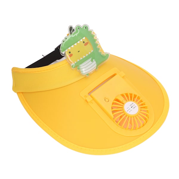 Børne sommer solhat med ventilator Tegneserie Bedårende solhat USB Opladning Køling solhat Dinosaur lilla