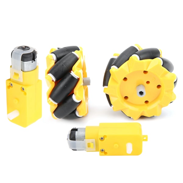 Mecanum-pyörät TT-vaihtomoottorille Älykäs robottiauto Osien tarvikkeet DIY-leluosat 80 mm