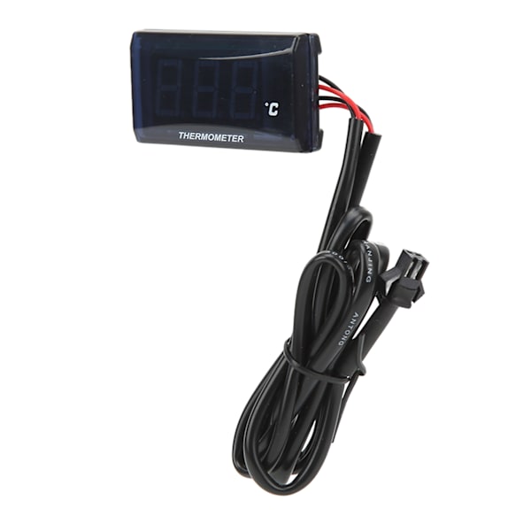 Universal Motorcykel DC12V LCD-Skärm Slank Vattentemperaturmätare Med 16mm T-koppling för Motorcykel Röd Bakgrundsbelysning