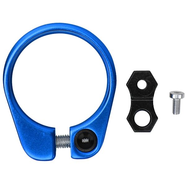 31,8/34,9 mm Ultralätt Cykelsadelklämma i Aluminiumlegering, Sadelstolpsklämma, Blå 34,9 mm