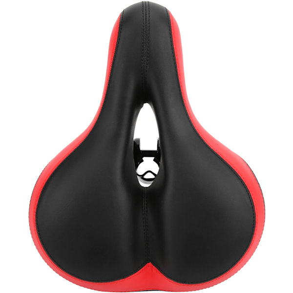 Mountainbikesadel Bekväm mikrofiberläder HollowCarved fjädercykelsadelstol (svart röd)