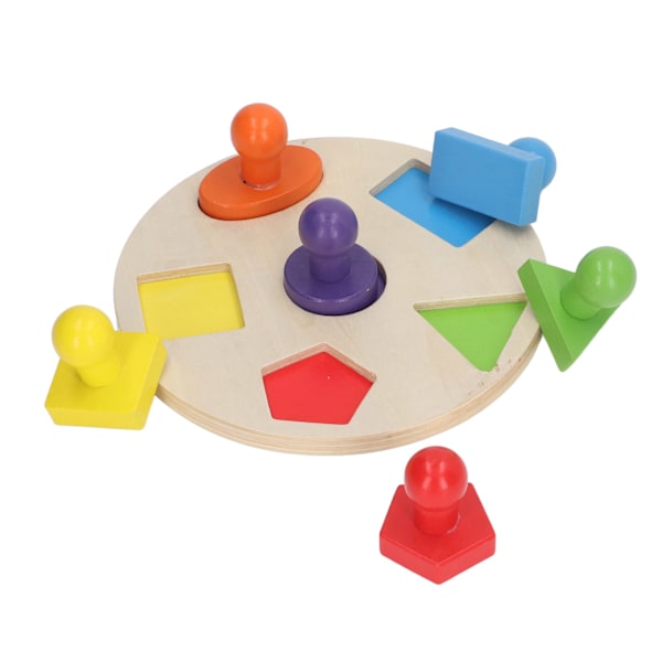 Wood Shape Pussel Pedagogisk Färgrik tidig inlärning Färdighetsutveckling Rund bräda Multi Shape Geometrisk Shape Board