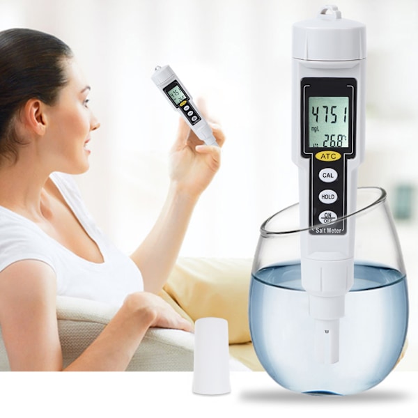 CT3081 Bärbar Digital Salinometer Salinitetstemperatur Fuktighetsmätare för saltvattenpool