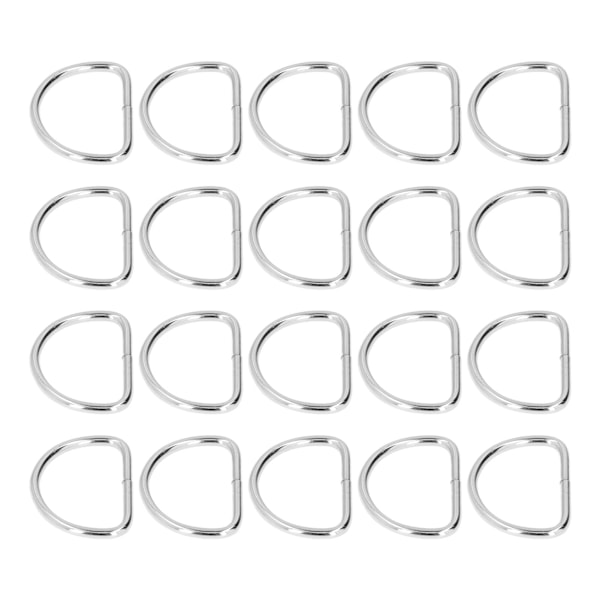 20 st D-ringar Enkel Montering Elektropläterad Yta Robust Hållbar Blekningsfri Metall D-ringar 5x40x30mm