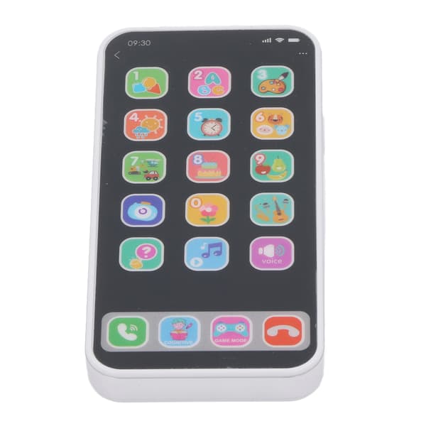 Kids Simulation Mobile Phone Toy Music Light Function Educational Gifts for Over 3 Years Old White
