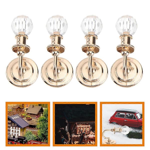 Minilampe Ornament Mini Husvegglampe For Dekorasjon 2 Par Gullfarget