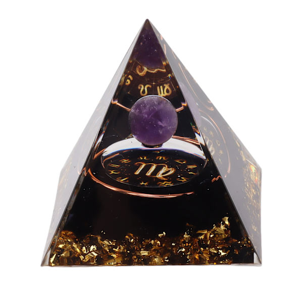5 cm Orgonitpyramid för positiv energiläkning Kristallpyramidmeditation Orgonitpyramider Chakra Zodiac Energy Generator Jungfrun